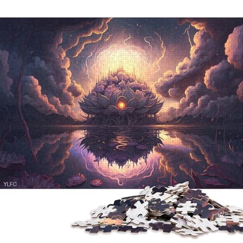 Puzzle für Erwachsene, Puzzle Art Lotusblume, Puzzle 1000 Teile für Erwachsene, Kartonpuzzle für Erwachsene und Kinder ab 12 Jahren, lustiges Geschenk 38x26cm/1000 Teile von LiJianXXR