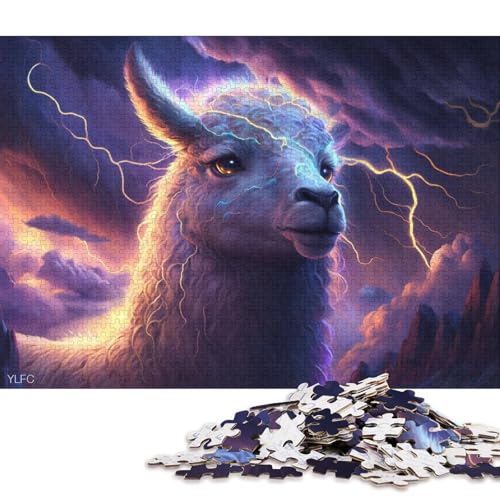 Puzzle für Erwachsene, Puzzle Art Tiere Alpaka Puzzle 1000 Teile für Erwachsene, Kartonpuzzle für Erwachsene und Kinder ab 12 Jahren, lustiges Geschenk 38x26cm/1000 Teile von LiJianXXR