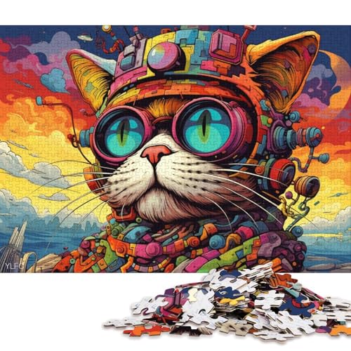 Puzzle für Erwachsene, Roboter, Farbe, Garfield-Katze, 1000 Teile, Holzpuzzle für Erwachsene und Familien, tolle Geschenke und Spielzeuge 75x50cm/1000 Teile von LiJianXXR