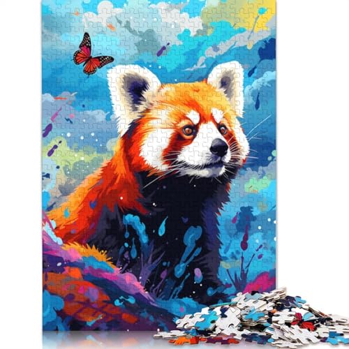 Puzzle für Erwachsene, Roter Panda-Schmetterling, 1000 Teile, Puzzle für Erwachsene und Kinder ab 12 Jahren, Kartonpuzzle, Denksportaufgabe, 38 x 26 cm von LiJianXXR