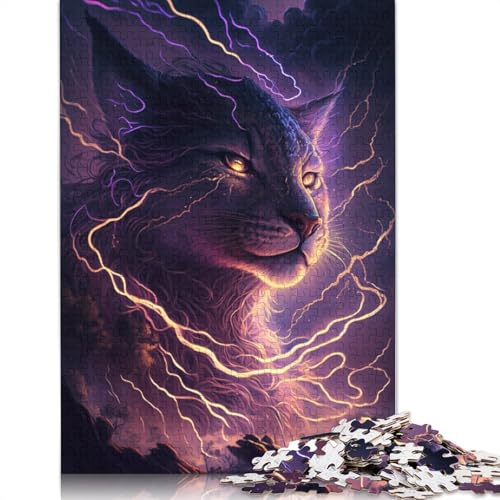 Puzzle für Erwachsene, Tier-Fantasie-Luchs für Erwachsene, 1000-teiliges Puzzle, Kartonpuzzle für Erwachsene und Jugendliche ab 12 Jahren, Familienspaß, Puzzlegröße: 38 x 26 cm von LiJianXXR