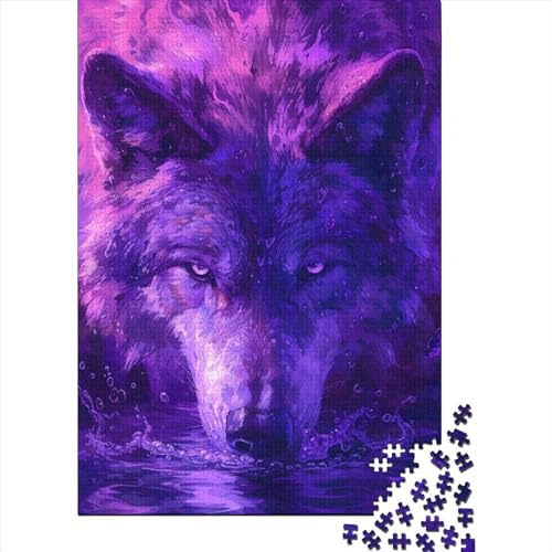 Puzzle für Erwachsene, Tierwolf, 1000-teiliges Puzzle, Holzpuzzle für Erwachsene und Kinder ab 12 Jahren, Lernpuzzle, Familienspiel, Größe: 75 x 50 cm von LiJianXXR