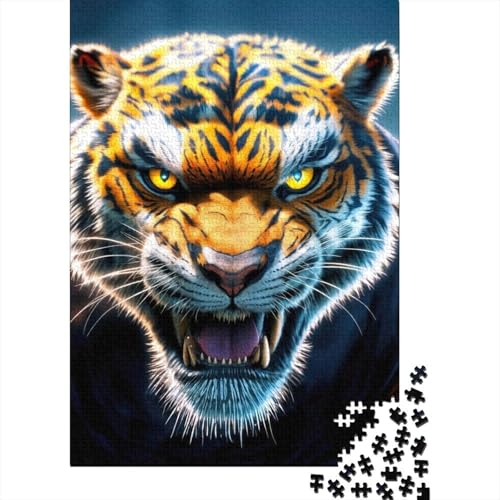 Puzzle für Erwachsene, Tiger, 1000-teiliges Puzzle für Erwachsene, Holzpuzzle für Erwachsene und Kinder ab 12 Jahren, Lernspielzeug, Größe: 75 x 50 cm von LiJianXXR