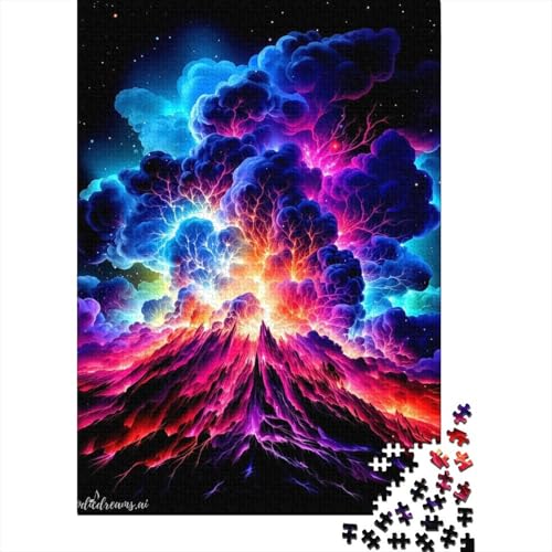 Puzzle für Erwachsene, Vulkanischer Wolkensturm, 1000-teiliges Puzzle für Erwachsene, Holzpuzzle für Erwachsene und Kinder ab 12 Jahren, Lernspielzeug, Größe: 75 x 50 cm von LiJianXXR