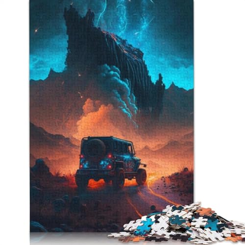 Puzzle für Erwachsene, Weltraum, Coole Autos, 1000-teiliges Puzzlespiel, Kartonpuzzle für Erwachsene und Kinder ab 12 Jahren, Familienaktivität, Größe 38 x 26 cm von LiJianXXR