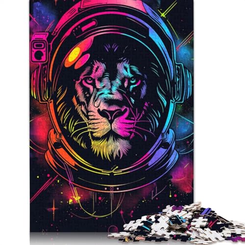 Puzzle für Erwachsene, Weltraum-Astronauten-Löwe, 1000-teiliges Puzzle, Karton-Puzzle für Erwachsene und Kinder, Puzzle für Erwachsene, Geschenke, Größe 38 x 26 cm von LiJianXXR