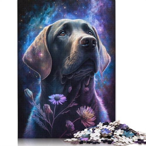 Puzzle für Erwachsene, Weltraum-Labrador-Puzzle, 1000-teiliges Kartonpuzzle, geeignet für Erwachsene und Kinder ab 12 Jahren, tolle Geschenke zu Weihnachten, Größe: 38 x 26 cm von LiJianXXR