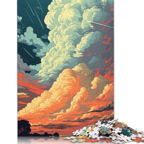 Puzzle für Erwachsene, Wolkengemälde, 1000 Teile, Holzpuzzle für Erwachsene und Kinder ab 12 Jahren, anspruchsvolle Puzzles für Erwachsene, Größe 75 x 50 cm von LiJianXXR