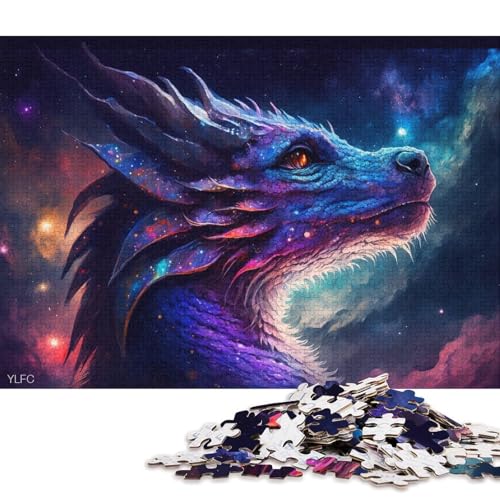 Puzzle für Erwachsene, kosmische Galaxie, chinesischer Drache, 1000-teiliges Puzzle, Kartonpuzzle, geeignet für Erwachsene und Kinder über 12 Jahre, tolles Geschenk für Erwachsene (Größe 38 * 26 cm) von LiJianXXR