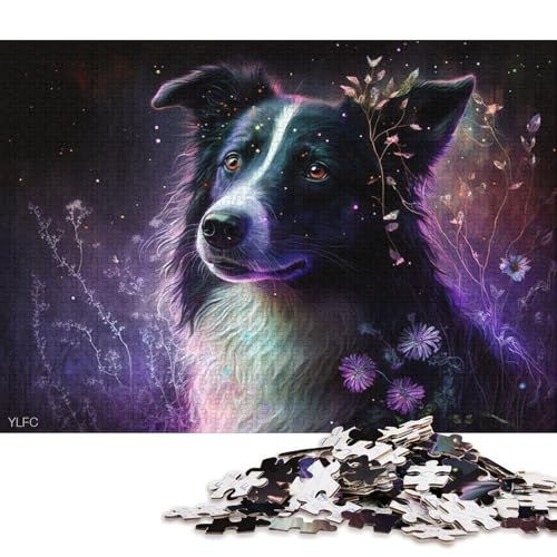 Puzzle für Erwachsene, magischer Border Collie, 1000 Teile, Puzzle für Erwachsene und Kinder, Papppuzzle für Erwachsene und Kinder ab 12 Jahren, tolles Geschenk für Erwachsene (Größe 38 * 26 cm) von LiJianXXR