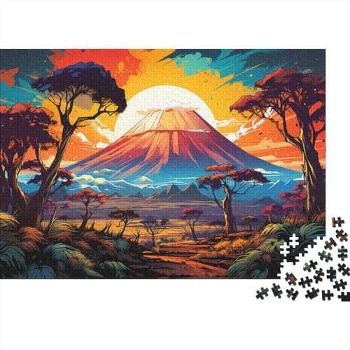 Puzzle für Erwachsene, schöner bunter Vulkan, 1000 Teile, Puzzle für Erwachsene, Geschenke, Holzpuzzle für Erwachsene und Kinder ab 12 Jahren, Puzzle, Mitmachspiel, 50 x 75 cm von LiJianXXR