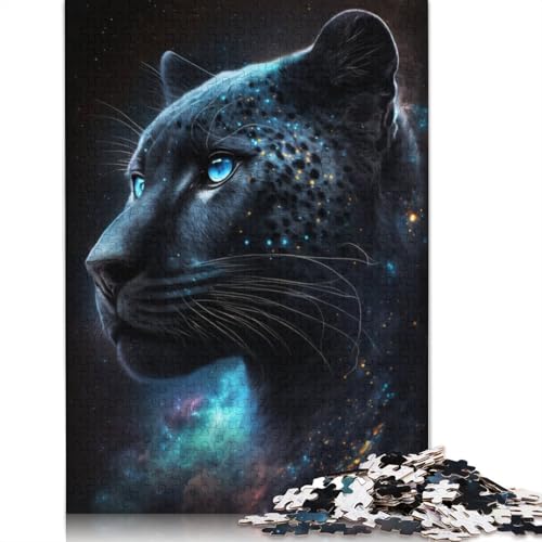 Puzzle für Erwachsene, schwarzer Leopard, 1000 Teile, Holzpuzzle für Erwachsene und Kinder ab 12 Jahren, anspruchsvolles Spiel, Größe: 75 x 50 cm von LiJianXXR