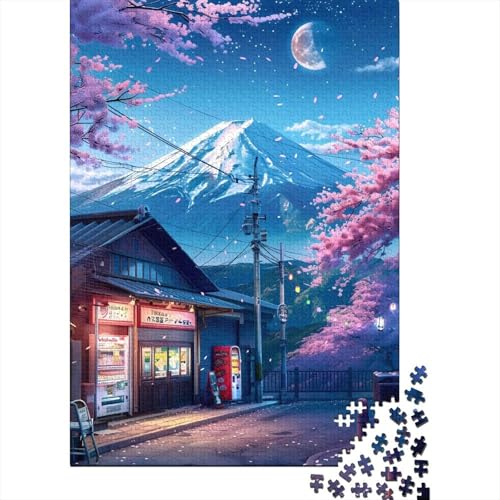 Puzzle für Erwachsene, wunderschöner Berg Fuji, 1000-teiliges Puzzle, Holzpuzzle für Erwachsene und Kinder ab 12 Jahren, Puzzle, Lernpuzzle, Familienspiel, Größe: 75 x 50 cm von LiJianXXR