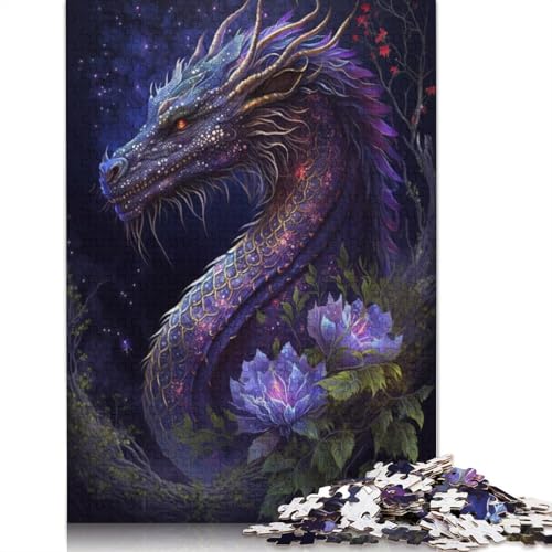 Puzzle für Erwachsene,chinesische Drachenblumen-Galaxie,1000 Teile,Puzzle für Erwachsene,Geschenke für Erwachsene und Kinder ab 12 Jahren,Holzpuzzle,pädagogische Herausforderung,Größe: 75 x 50 cm von LiJianXXR