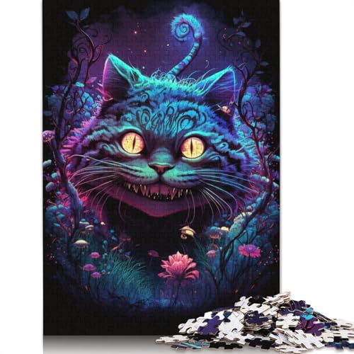 Puzzle für Erwachsene 1000 Psychedelische Katzenblumen-Galaxie-Puzzles Holzpuzzles Lernspiele Heimdekoration Puzzlegröße: 75 x 50 cm von LiJianXXR