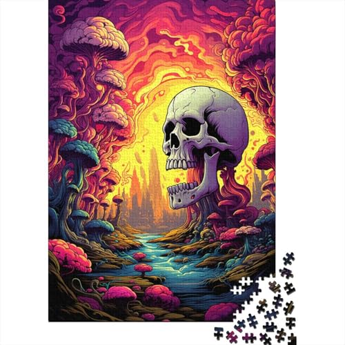 Puzzle für Erwachsene 1000 Puzzles Bunter Wilder Totenkopf Puzzles für Erwachsene Puzzle Holzpuzzles Lernspielzeug Familienspiele 50x75 cm von LiJianXXR