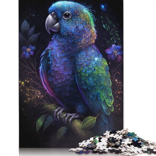 Puzzle für Erwachsene 1000 Puzzles mit Papageien- und Blumenuniversum, Kartonpuzzle, Lernspiele, Heimdekoration, Puzzlegröße: 38 x 26 cm von LiJianXXR