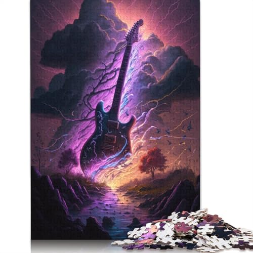 Puzzle für Erwachsene 1000 Stück Art Gitarren-Puzzles Kartonpuzzles Lernspiele Heimdekoration Puzzlegröße: 38x26cm von LiJianXXR