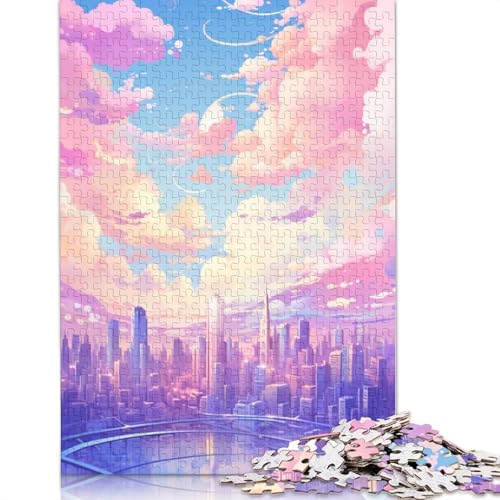 Puzzle für Erwachsene 1000 Teile, Anime-Puzzle mit bunten Wolken, Puzzle für Erwachsene, Kartonpuzzle, Heimdekoration, Größe 38 x 26 cm von LiJianXXR