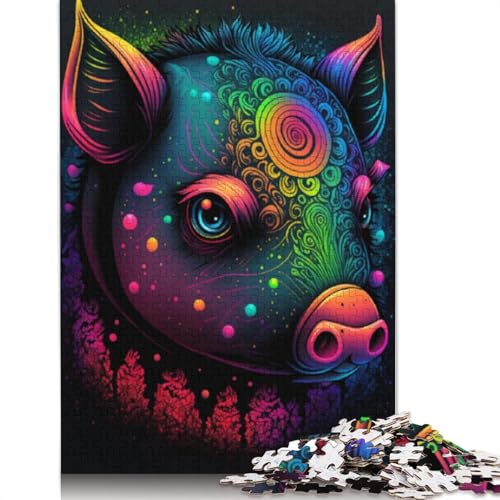 Puzzle für Erwachsene 1000 Teile, Cosmic Pig, Puzzle für Kinder, Holzpuzzle, Spielzeug, Denkspiel, Größe 75 x 50 cm von LiJianXXR