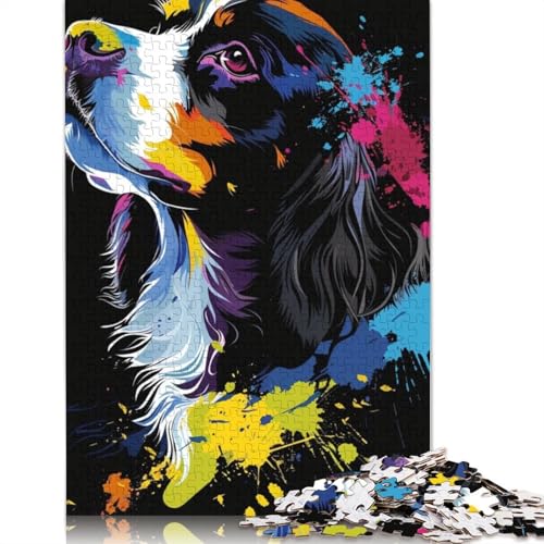 Puzzle für Erwachsene 1000 Teile, Englischer Cocker Spaniel, Hundekunstpuzzle für Erwachsene, Holzpuzzle, Lernspiel für Erwachsene und Kinder, Größe 75 x 50 cm von LiJianXXR