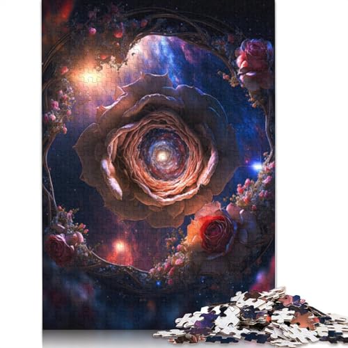 Puzzle für Erwachsene 1000 Teile, kosmische Blumen, Puzzle für Kinder, Holzpuzzle, Spielzeug, Denkspiel, Größe 75 x 50 cm von LiJianXXR