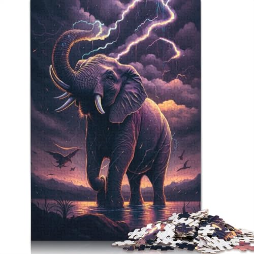 Puzzle für Erwachsene 1000 Teile Fantasie-Elefant Erwachsenenpuzzle Kartonpuzzle Heimdekoration Puzzlespielzeug Größe: 38 x 26 cm von LiJianXXR