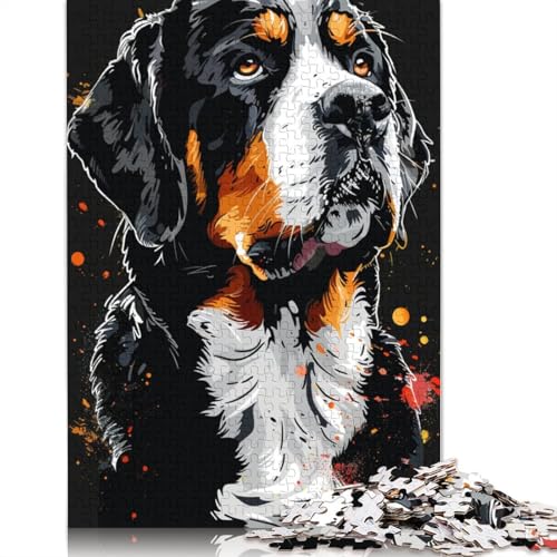 Puzzle für Erwachsene 1000 Teile Großer Schweizer Sennenhund Art Puzzles für Kinder Holzpuzzle Spielzeug Denkspiel Größe 75x50cm von LiJianXXR