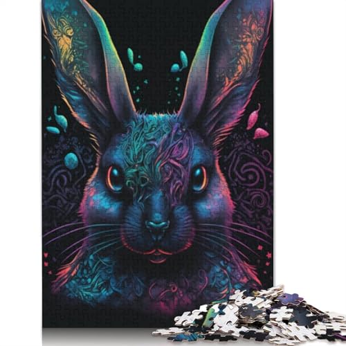 Puzzle für Erwachsene 1000 Teile Kaninchen-Puzzle für Kinder Holzpuzzle Spielzeug Denkspiel Größe 75x50cm von LiJianXXR