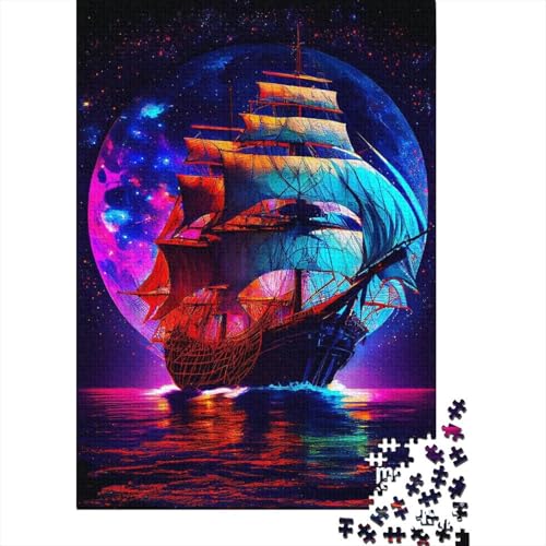 Puzzle für Erwachsene 1000 Teile Kosmisches Erfolgsschiff Puzzle für Erwachsene und Kinder, Holzbrettpuzzle, Spielzeug, Denkspiel, Größe: 75 x 50 cm von LiJianXXR