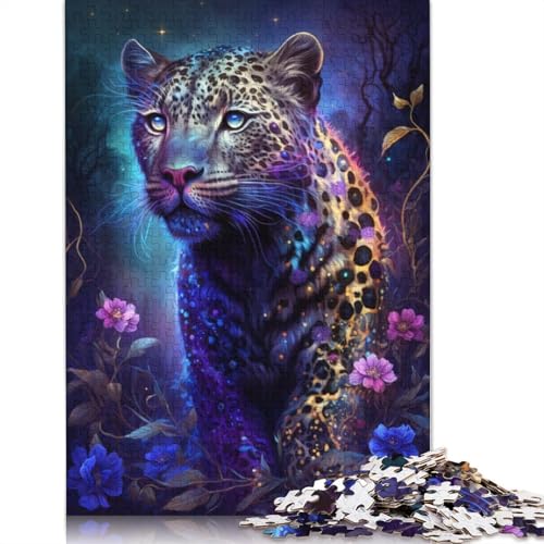 Puzzle für Erwachsene 1000 Teile Leopardenblumen-Galaxie-Puzzle für Erwachsene Holzpuzzle Heimdekoration Puzzlespielzeug Größe: 75 x 50 cm von LiJianXXR