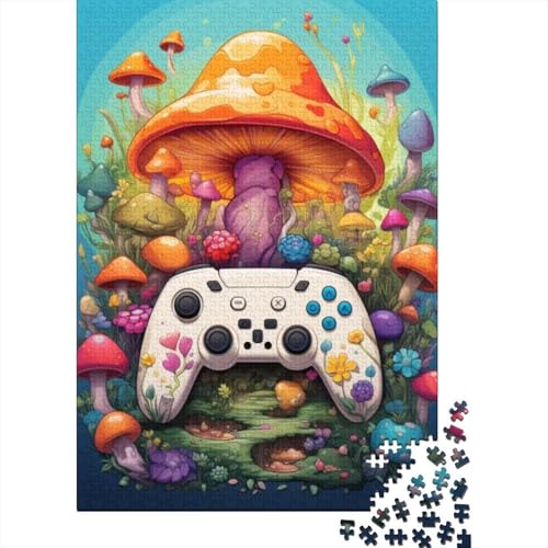 Puzzle für Erwachsene 1000 Teile Pilz-Gamepad-Puzzle für Erwachsene und Kinder Holzbrettpuzzle Herausforderndes Spiel Größe: 75 x 50 cm von LiJianXXR