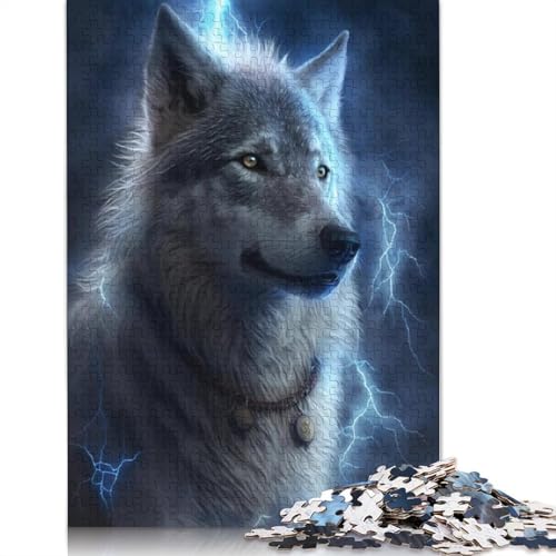 Puzzle für Erwachsene 1000 Teile Tiernebel Wolf Puzzle für Kinder Holzpuzzle Spielzeug Denkspiel Größe 75x50cm von LiJianXXR