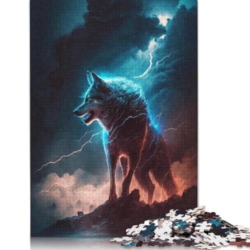 Puzzle für Erwachsene 1000 Teile Tiernebel Wolf Puzzle für Kinder Kartonpuzzle Spielzeug Denkspiel Größe 38x26cm von LiJianXXR