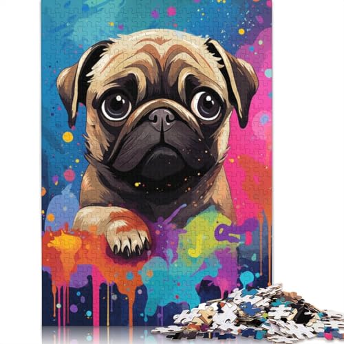 Puzzle für Erwachsene Baby-Mops, 1000 Teile, Puzzle für Erwachsene und Kinder ab 12 Jahren, Kartonpuzzle, Denksportaufgabe, 38 x 26 cm von LiJianXXR