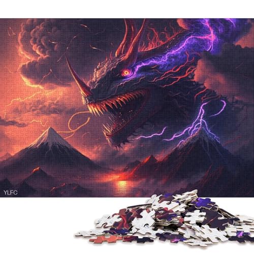 Puzzle für Erwachsene Der Fuji und der Drache, 1000 Teile, Holzpuzzle für Erwachsene und Familien, tolle Geschenke und Spielzeuge 75x50cm/1000 Teile von LiJianXXR