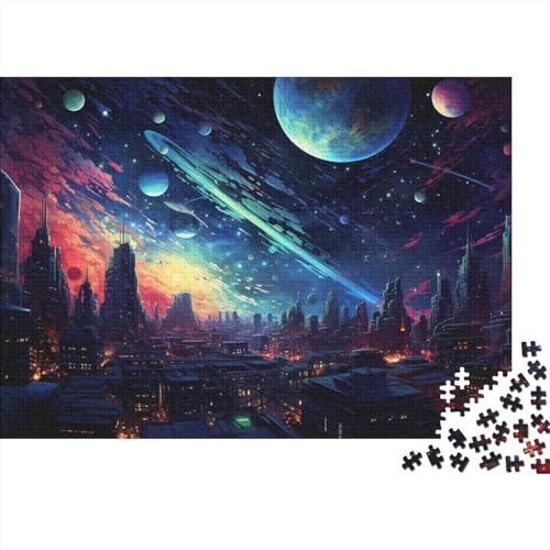 Puzzle für Erwachsene Die Stadt der Zukunft auf dem Planeten, Puzzle für Erwachsene, 1000 Teile, Holzpuzzle für Erwachsene und Kinder ab 12 Jahren, Entspannungspuzzlespiele, 50 x 75 cm von LiJianXXR