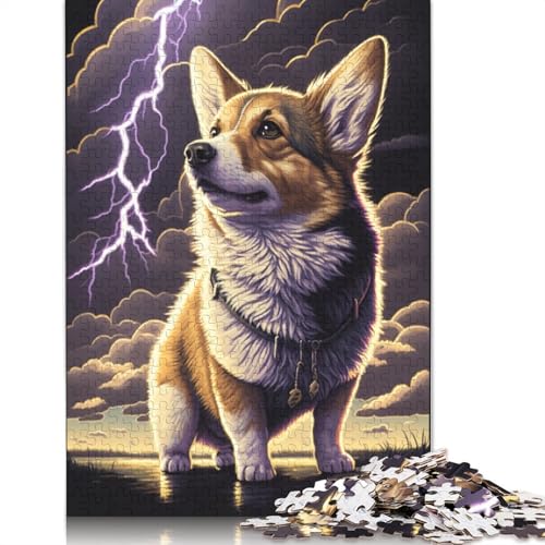 Puzzle für Erwachsene Dream Corgi, 1000 Teile, Holzpuzzle für Erwachsene und Kinder ab 12 Jahren, tolles Geschenk für Erwachsene, Größe: 75 x 50 cm von LiJianXXR