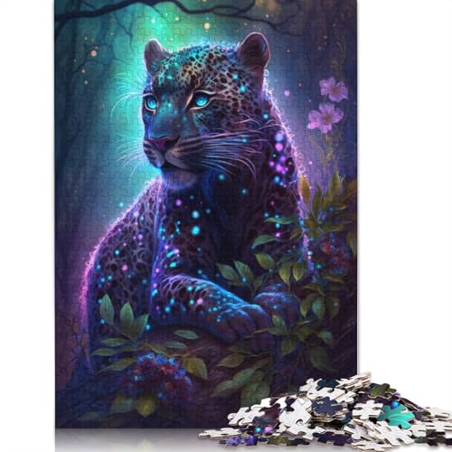 Puzzle für Erwachsene Leopard Flower Galaxy für Erwachsene, 1000-teiliges Puzzle, Holzpuzzle für Erwachsene und Jugendliche ab 12 Jahren, Familienspaß, Puzzlegröße: 75 x 50 cm von LiJianXXR