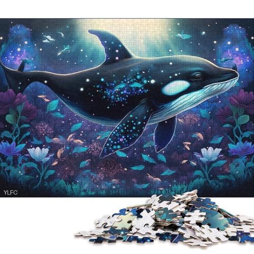 Puzzle für Erwachsene Magischer Killerwal, 1000-teiliges Puzzle aus Pappe für Erwachsene und Kinder ab 12 Jahren, für Familienspaß und Spieleabende (Größe 38 * 26 cm) von LiJianXXR