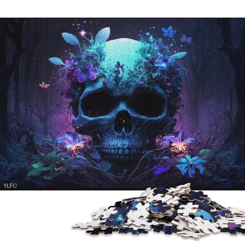 Puzzle für Erwachsene Magischer Totenkopf, 1000 Teile, Puzzle für Erwachsene, Geschenke, Kartonpuzzle für Erwachsene und Kinder ab 12 Jahren, Lernspiele (Größe 38 * 26 cm) von LiJianXXR