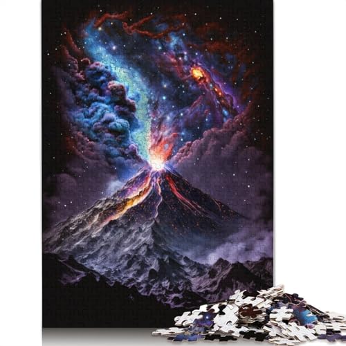 Puzzle für Erwachsene Vulkane in der Galaxie, 1000-teiliges Puzzlespiel, Holzpuzzle für Erwachsene und Kinder ab 12 Jahren, tolles Geschenk für Erwachsene und Kinder (Größe 75 x 50 cm) von LiJianXXR