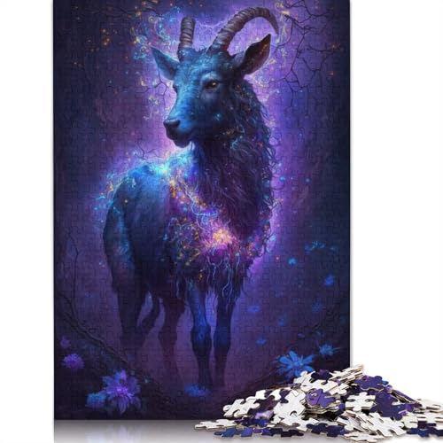 Puzzle für Erwachsene Ziege, Blume, Galaxie, 1000 Teile Puzzle, Holzpuzzle für Erwachsene und Kinder ab 12 Jahren, Spaß für die ganze Familie, Puzzlegröße: 75 x 50 cm von LiJianXXR