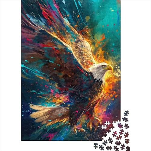 Puzzle für Erwachsene und Kinder, 1000 Teile, Fliegender Adler, Puzzle für Erwachsene, Holzpuzzle, lustige Puzzlespiele (Größe 75 x 50 cm) von LiJianXXR