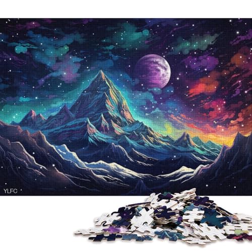 Puzzle für Erwachsene und Kinder, 1000 Teile, farbenfrohe schneebedeckte Berge, Puzzle für Erwachsene, Kartonpuzzle, Puzzle für Kinder, Geschenke 38x26cm/1000 Teile von LiJianXXR