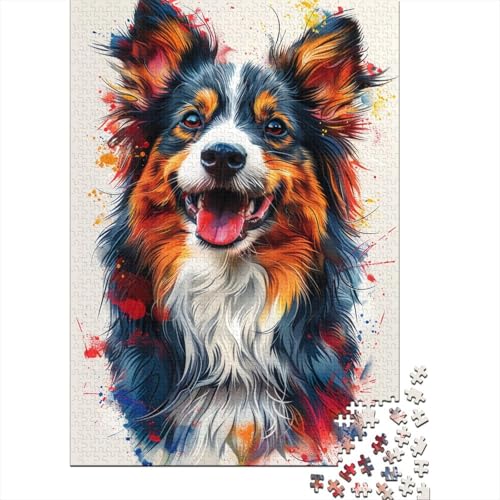 Puzzle für Erwachsene und Kinder, 1000 Teile, schönes Puzzle mit deutschem Schäferhund, für Erwachsene, Holzpuzzle, lustige Puzzlespiele (Größe 75 x 50 cm) von LiJianXXR