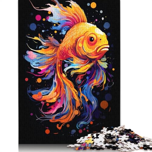 Puzzle für Erwachsene und Kinder, Art Goldfish, 1000 Teile, Puzzle für Erwachsene, Kartonpuzzle für Erwachsene und Kinder, Lernspielzeug, 38 x 26 cm von LiJianXXR