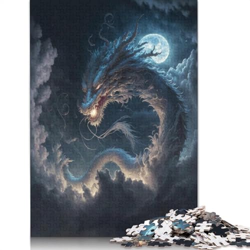 Puzzle für Erwachsene und Kinder, Galaxy Art, japanischer Drache, 1000 Teile, Puzzle aus Holz, geeignet für Erwachsene und Kinder ab 12 Jahren, anspruchsvolles Spiel, Geschenke, Größe 75 x 50 cm von LiJianXXR