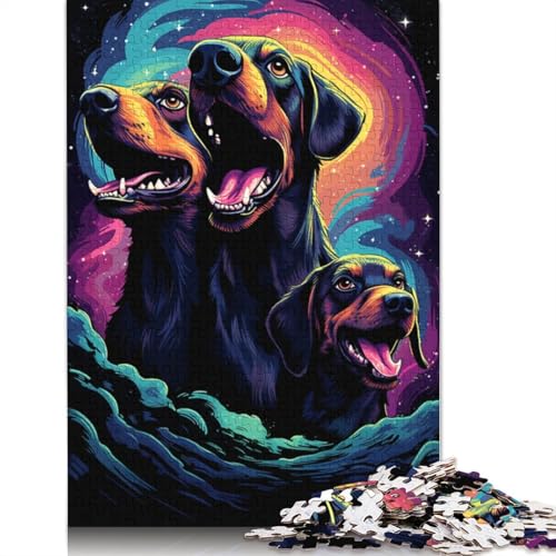 Puzzle für Erwachsene und Kinder, Glücklicher Dackel, 1000 Teile, Puzzle für Erwachsene, Kartonpuzzle für Erwachsene und Kinder, Lernspielzeug, 38 x 26 cm von LiJianXXR