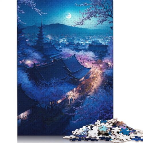 Puzzle für Erwachsene und Kinder, Japanische Tempel, 1000 Teile, Puzzle aus Karton, geeignet für Erwachsene und Kinder ab 12 Jahren, anspruchsvolles Spiel, Geschenke, Größe 38 x 26 cm von LiJianXXR